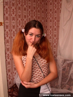 Russian teen redhead dildo masturbation - N