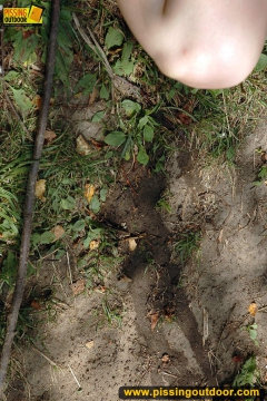 Pissing on a ground outdoor - N