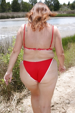 Red Bikini in the park - N