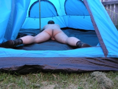 my cooling down in tent and the mrs tempting me - N