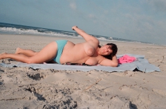 Slut wife nude public outdoors beach camping - N