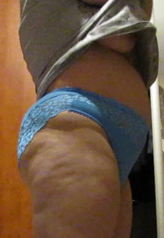 wife ass in blue nice panties - N