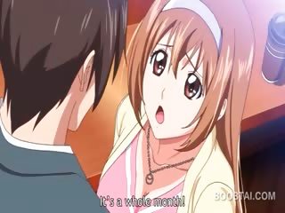 Redhead anime school doll seducing her cute teacher