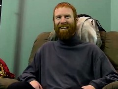 Redhead Chris is more than a little welcoming of some suckin