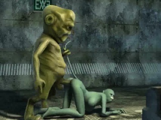 Hot 3D cartoon cat babe getting fucked by an alien