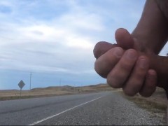 Masturbating in 3 truckers that are front