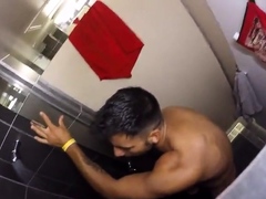 Str8 spy guy in hostel shower jerk part 2