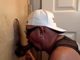 Mature daddy blowing gloryhole dick for spunk