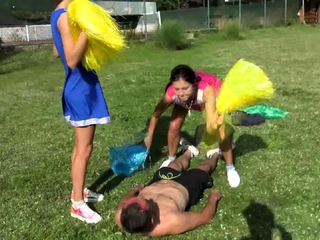 Cheerleader Trampling Fun!