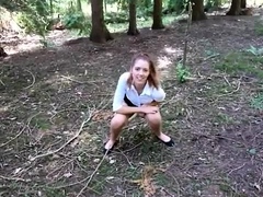 Amateur Outdoor Brunette Masturbates