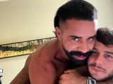 Muscled gay men wild butt plugs