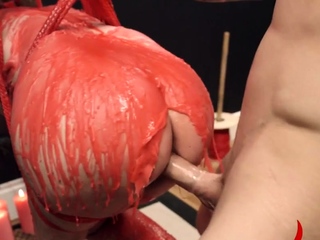 Hot wax and anal for babe