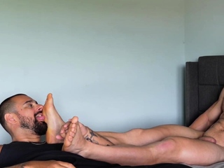 Casey Cooper Tickling Matt Lucious Body While Jerking